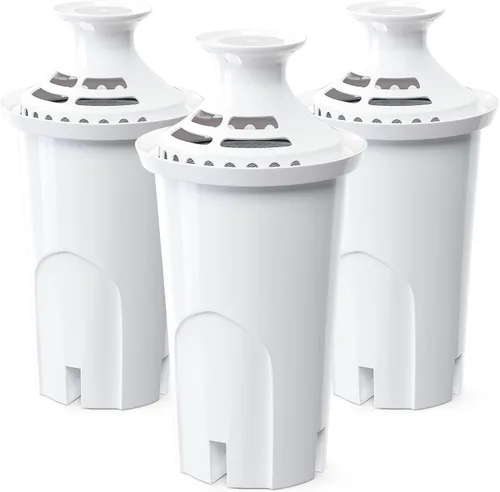 Paquete de 3 filtros de agua de repuesto compatibles con jarras y dispensadores Brita, sin BPA, se adapta a Classic 35557, OB03, Mavea 107007