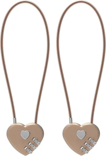 Miniatura 13 de Cerradura de combinación de 3 dígitos, cerradura de cable combinada con código, candado pequeño de combinación, para equipaje, maleta, casillero