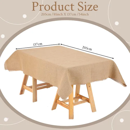 Miniatura 2 de Kingdder Mantel rectangular de arpillera natural para boda, rústico, para boda, fiesta, recepción, despedida de soltera, picnic al aire libre