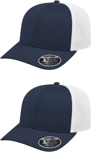 Miniatura 13 de Cap America i8502 Flexfit 110 Premium - Gorra de camionero de perfil medio con 6 paneles de malla trasera con protección UV y cierre ajustable Azul