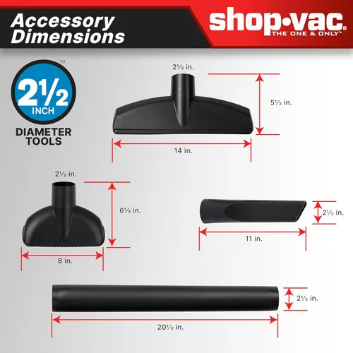 Miniatura 8 de Shop-Vac 5801411 Aspiradora de taller húmedo/seco de 14 galones, 5.5 CV pico, 2.5 pulgadas de diámetro x manguera de 7 pies, cable de 20 pies, ideal