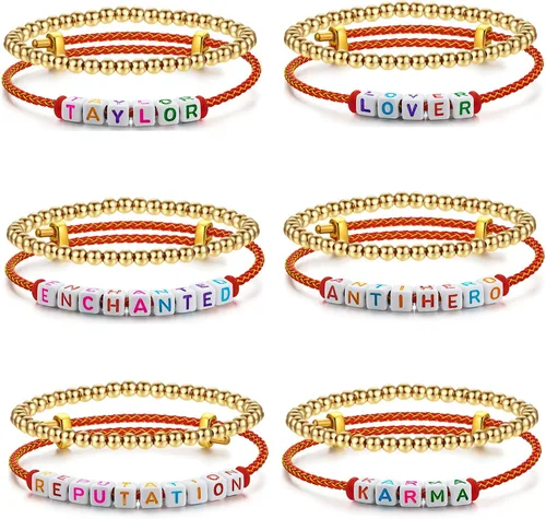 YDJIA 2 pulseras de la amistad para concierto de Taylor, trajes de gira de época, álbum de música, karma medianoches, amante del folklore reputación