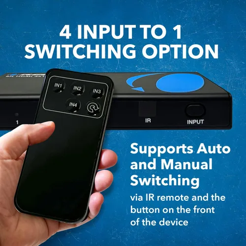 Miniatura 9 de OREI 8K 4x1 HDMI 2.1 Switch 4K @ 120hz Switcher 4 en 1 Salida, compatible con HDR, HDR10, Dolby Vision, HLG 48Gbps para Xbox Series X PS5 Roku Fire