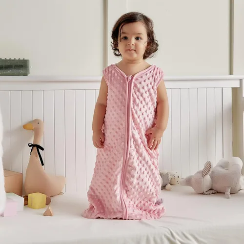 Miniatura 6 de DaysU Saco de dormir de micro forro polar para bebé de 12 a 18 meses, 1.0 TOG manta sin mangas para bebé con cremallera de 2 vías, saco de dormir