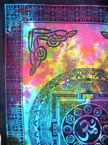Miniatura 3 de Traditional Jaipur Om - Póster artístico para pared, tapiz hippie, decoración de dormitorio indio, arte de pared bohemio, colgante de pared