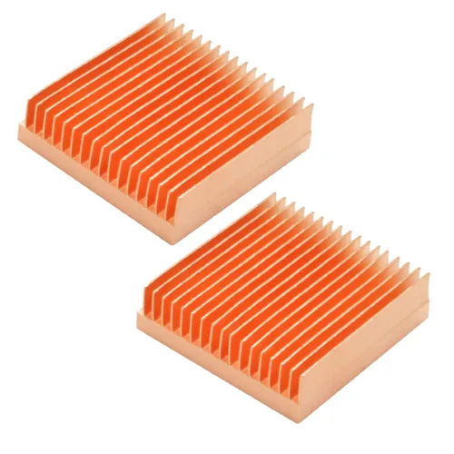 Disipador de calor de cobre puro de 0.98 x 0.98 x 0.28 pulgadas/0.984 in x 0.984 in x 0.276 in, disipador de calor de aleta para impresora
