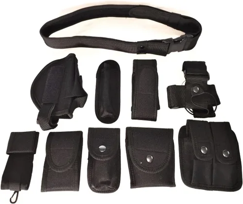 Cinturón de servicio militar táctico equipo modular aplicación de la ley policía guardia de seguridad juego de caza versátil utilidad ajustable Negro