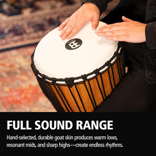 Miniatura 4 de Meinl Percussion Djembe - Tambor africano para adultos, no fabricado en China, madera de caoba/cabeza natural, 12 x 24 pulgadas