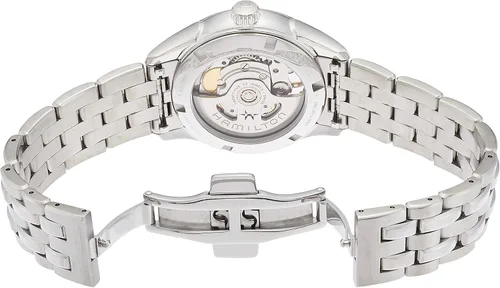 Miniatura 7 de Hamilton Reloj Jazzmaster Open Heart Lady Reloj automático suizo de 1.417 in, esfera de madreperla, pulsera de acero inoxidable plateado