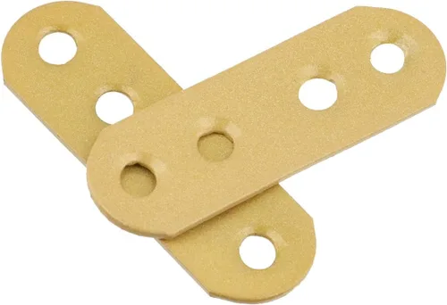 Miniatura 3 de T Tulead Soportes rectos de hierro planos de reparación para muebles, placas de refuerzo de muebles, soporte reparador dorado, 2.16 x 0.7 x 0.06