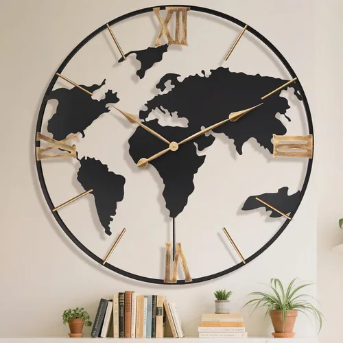 Miniatura 13 de Pytha Sight - Reloj de pared grande de 24 pulgadas, decorativo y moderno, para decoración de sala de estar, gran reloj de pared decorativo y Oro