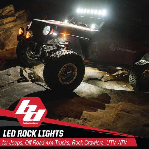 Miniatura 2 de Kit de luz LED para roca Baja Designs - 4 piezas. LED con arnés de cableado (blanco)