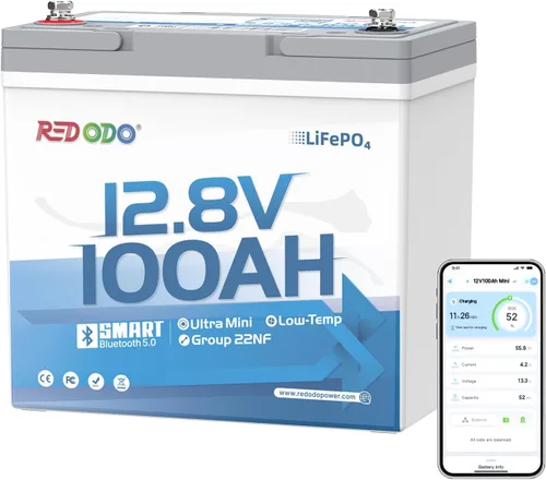 Miniatura 19 de Redodo Paquete de 3 baterías de litio de 12 V 100 Ah Grupo 24, ciclo profundo de 1280 Wh con BMS de 100 A, batería recargable de litio de más