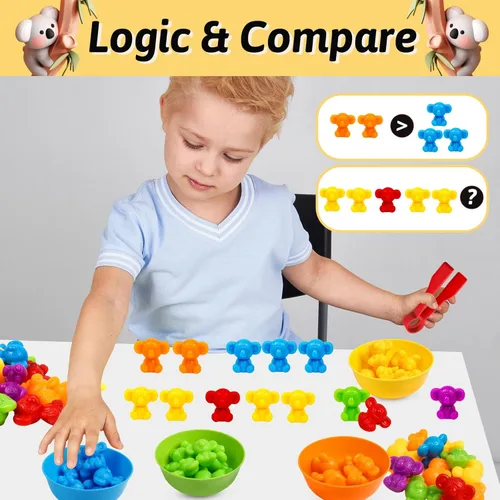 Miniatura 5 de Juguetes para contar koalas, juegos a juego con cuencos de clasificación, juguete de clasificación para niños pequeños, actividades de aprendizaje