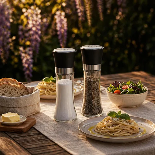 Miniatura 4 de Restaurantware Vetri - Pimentero de 6.3 onzas, 1 salero – cubierta de tapa incluida, acabado transparente, coctelero de especias de vidrio