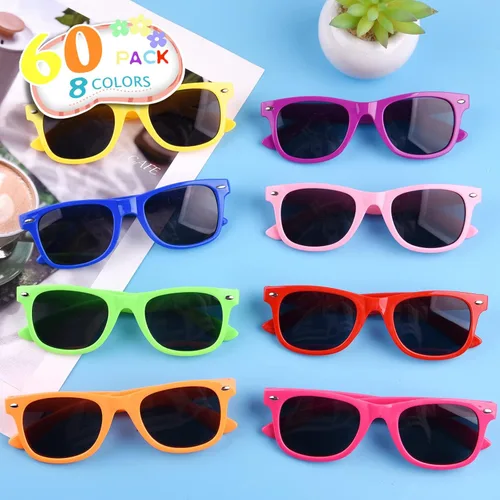 Miniatura 9 de MIAHART Gafas de sol de fiesta para niños, gafas de colores neón a granel para verano, playa, piscina, fiesta, carnaval, premios de fiesta