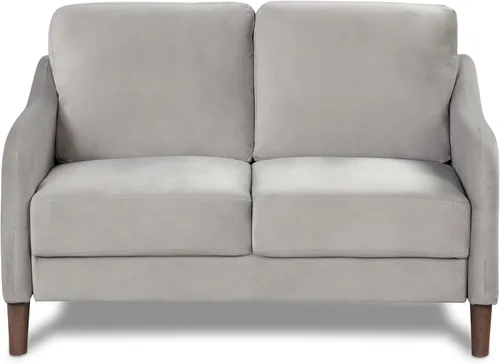 Miniatura 8 de Furniture of Amarica Diana - Sofá biplaza de terciopelo moderno de mediados de siglo con patas de madera maciza, sofá tapizado compacto de 2 plazas