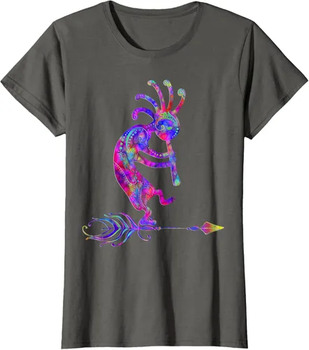 Miniatura 9 de Native American Kokopelli With Feather 2 - Camiseta Fan Fun, Negro, S