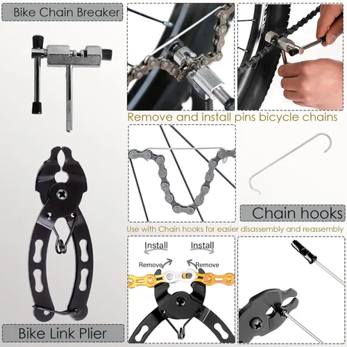 Miniatura 3 de Kit de herramientas para bicicleta, 8 herramientas profesionales de reparación de bicicletas para bicicleta de montaña con extractor de casetes 3