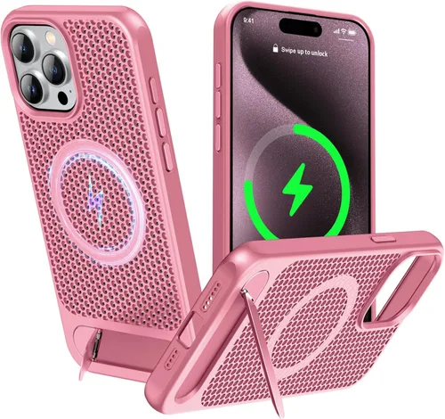 Miniatura 16 de Funda magnética de disipación de calor para iPhone 13 Pro Max, para MagSafe, protección contra caídas Coolingf, funda con función atril ajustable