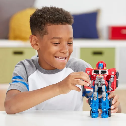 Miniatura 5 de Transformers Bumblebee Cyberverse Adventures Dinobots Unite Smash Changer Optimus Prime figura de acción, juguetes para niños y niñas de 6 años