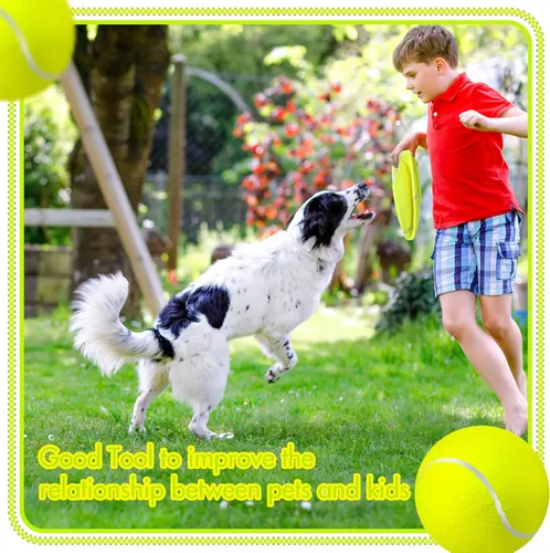 Miniatura 2 de Sratte 6 pelotas de tenis grandes gigantes para perros de 9.5 pulgadas, pelotas inflables de juguete para perros grandes para entrenamiento