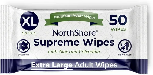Toallitas NorthShore Supreme de alta resistencia acolchadas, extra grandes, 9 x 13 pulgadas, paquete de 50