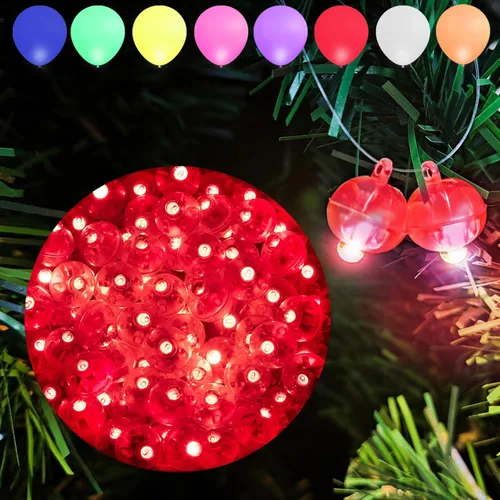 Miniatura 19 de Aogist 100 luces de globo Mutilcolor, luz de bola pequeña impermeable de largo tiempo de espera, lámpara LED redonda para linterna de papel, fiesta