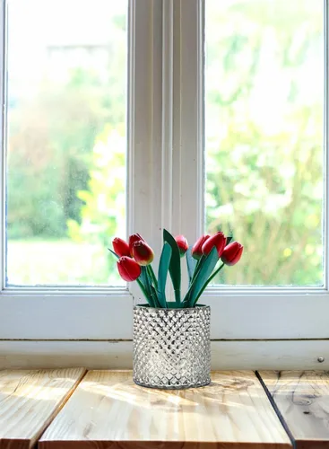Miniatura 2 de Serene Spaces Living Jarrón de plata envejecida, mediano, hermoso cristal de mercurio en un jarrón, uso para bodas, fiestas, eventos, decoración