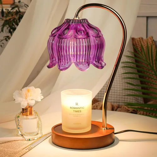 Miniatura 16 de Funistree Paquete de 2 lámparas calentadoras de velas de flores, lámpara de vela con temporizador, regalos de cumpleaños de Navidad para mujeres