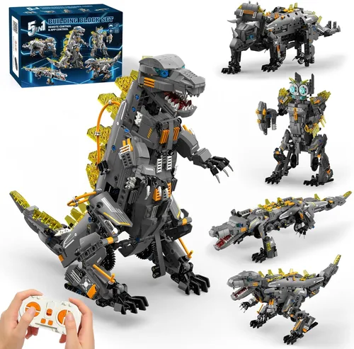 Miniatura 9 de Kit de robótica STEM 5 en 1 para niños de 6 a 14 años, excavadora STEM remota y controlada por aplicaciones/camión/robot/topadora/rodillo, 535