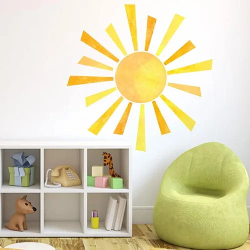 Miniatura 11 de 45.6 x 23.8 pulgadas, diseño bohemio de medio sol, calcomanías de pared removibles para pared, vinilo para despegar y pegar, calcomanías de medio