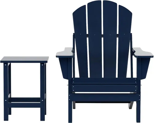 Miniatura 15 de WestinTrends Malibu HDPE - Silla plegable Adirondack de polietileno para exteriores, color negro