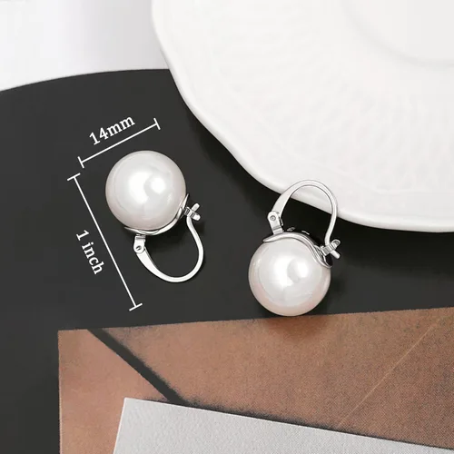 Miniatura 58 de Aretes colgantes de plata de ley 925 seleccionados a mano AAA+ de 7.5 a 0.315 in con perlas cultivadas de agua dulce blancas para mujer