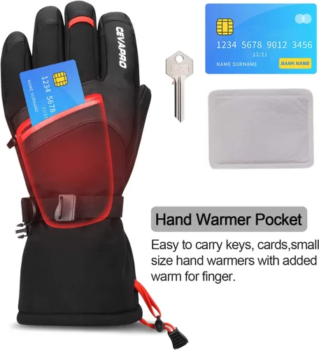 Miniatura 5 de Guantes de invierno para hombres y mujeres, guantes de snowboard y esquí, impermeables y aislados, resistentes al viento para clima frío
