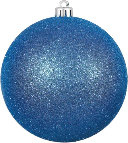 Miniatura 54 de Vickerman Adorno de bola de Navidad inastillable con acabado de lentejuelas con tapa perforada, 6 por bolsa, 4 pulgadas, color negro