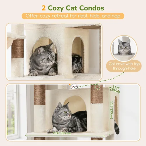Miniatura 3 de Globlazer Árbol para gatos extra grande, torre de 80 pulgadas XXL de altura, árbol para gatos alto para múltiples gatos de interior, gatos adultos