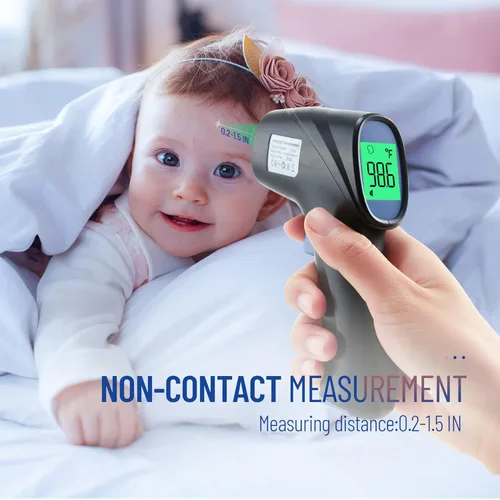 Miniatura 8 de Termómetro de frente para adultos y niños, termómetro infrarrojo digital con alarma de fiebre, resultados rápidos y precisos, fácil de usar