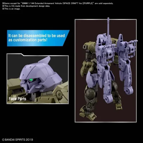 Miniatura 4 de Bandai Hobby - Misiones de 30 minutos - # 07 Space Craft (púrpura), Bandai Spirits 30MM 1/144 Kit de modelo de vehículo de armamento extendido