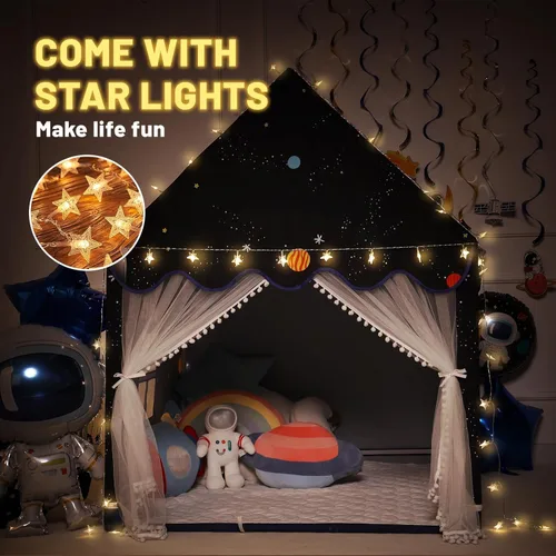 Miniatura 5 de Wilwolfer Space - Tienda de campaña para niños en interior: con paspartú, tienda de campaña para niños, juguetes espaciales, decoraciones