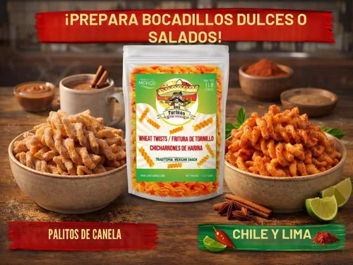 Miniatura 3 de Giros de trigo para freír (Duritos/Duros) – Giros de trigo mexicanos - Chicharrones de Harina Haz giros de azúcar y canela 1 libra – Don Turinos