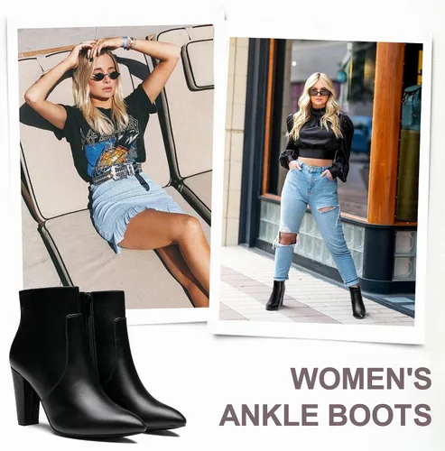 Miniatura 2 de Vepose Botas de tobillo 9633 para mujer, botas de tacón alto de aguja de moda, botas de vestir con punta de punta