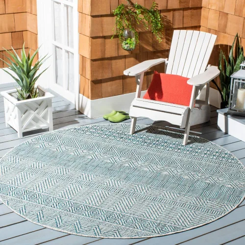 Miniatura 32 de SAFAVIEH Alfombra lavable para exteriores, colección Courtyard de 2.3 x 16 pies, color negro y gris, no desprende pelusa y de fácil limpieza, ideal