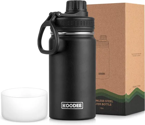 Miniatura 103 de koodee Insulated Water Bottle, 32 oz Stainless Steel Double Wall Vacuum Wide Mouth Sport Bottle with Leakproof Spout Lid (Navy)