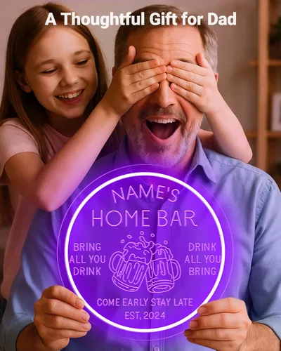 Miniatura 2 de Letrero de neón LED personalizado para bar en casa, letrero de neón para bar personalizado con control remoto de temporización para decoración