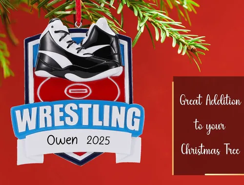 Miniatura 5 de Adorno de Navidad personalizado de lucha libre 2026 Decoración personalizada para árbol de Navidad de luchador Regalo de recuerdo único