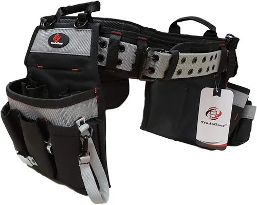 TradeGear Part #SZB - Combo de cinturón y bolsa de electricista – Cinturón de herramientas para electricistas resistente diseñado para mayor