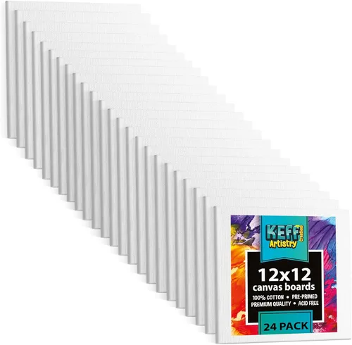 Miniatura 24 de KEFF Lienzo para pintar, paquete de 5 lienzos de 8 x 10 pulgadas, lienzos pequeños 100% algodón con triple imprimación para pintura. Mini lienzos a