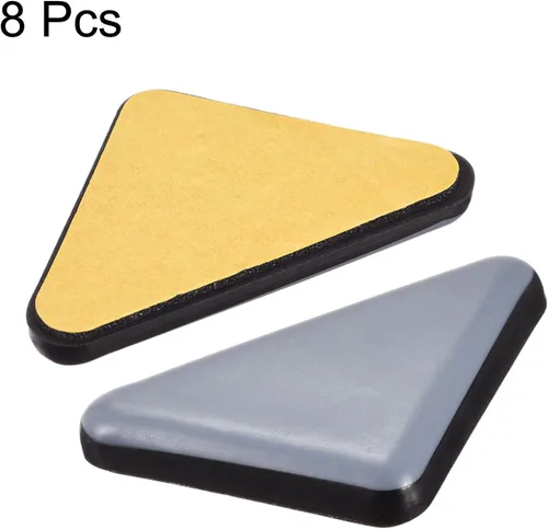 Miniatura 3 de uxcell 1.772 in x 1.378 in x 1.378 in triángulo PTFE muebles deslizantes, adhesivo autoadhesivo para pisos de madera, azulejos de cerámica