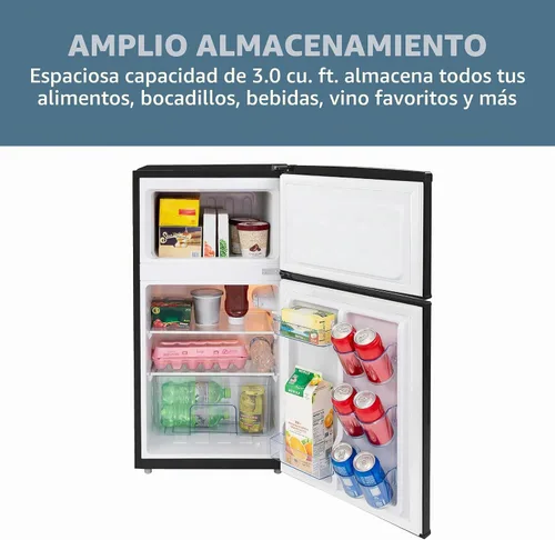 Miniatura 5 de West Bend - Mini refrigerador con congelador para dormitorio, oficina, bar o dormitorio, refrigerador compacto retro con estantes de vidrio